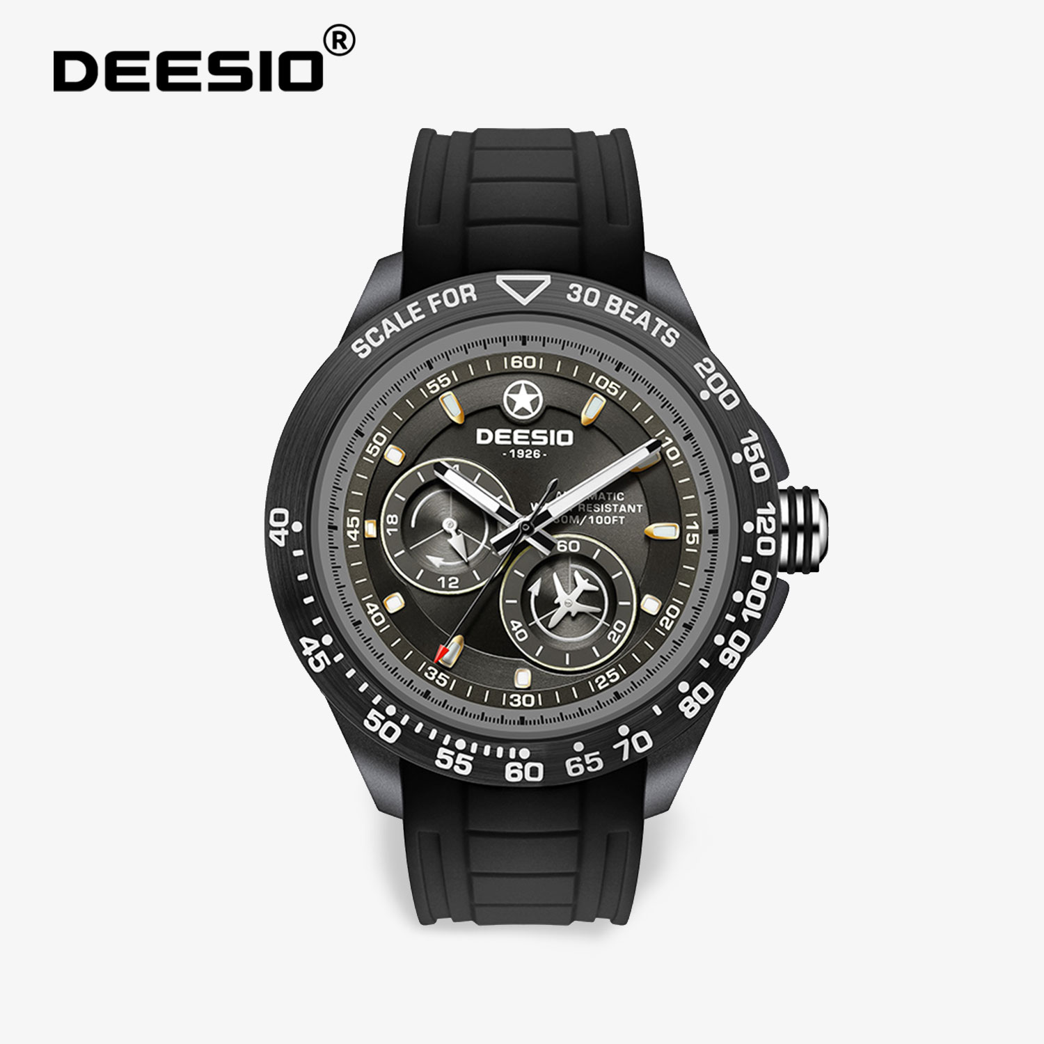 Chronograph Flyback Watch - Deesio Men's Automatic Mechanical Watch Carbon