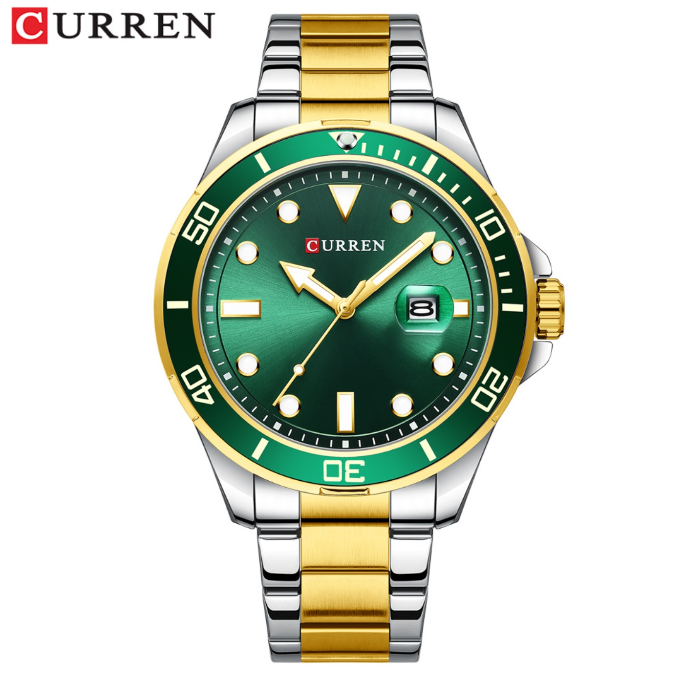 CURREN New Green Water Ghost S - Luxury Watch Men 评论和价格