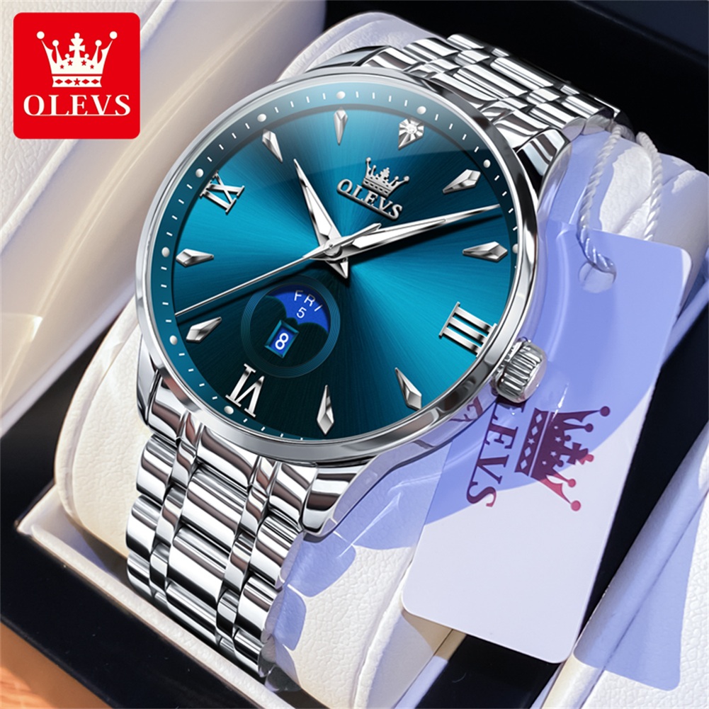 OLEVS Moon Phase men's watches - Luxury Watch Men 评论和价格