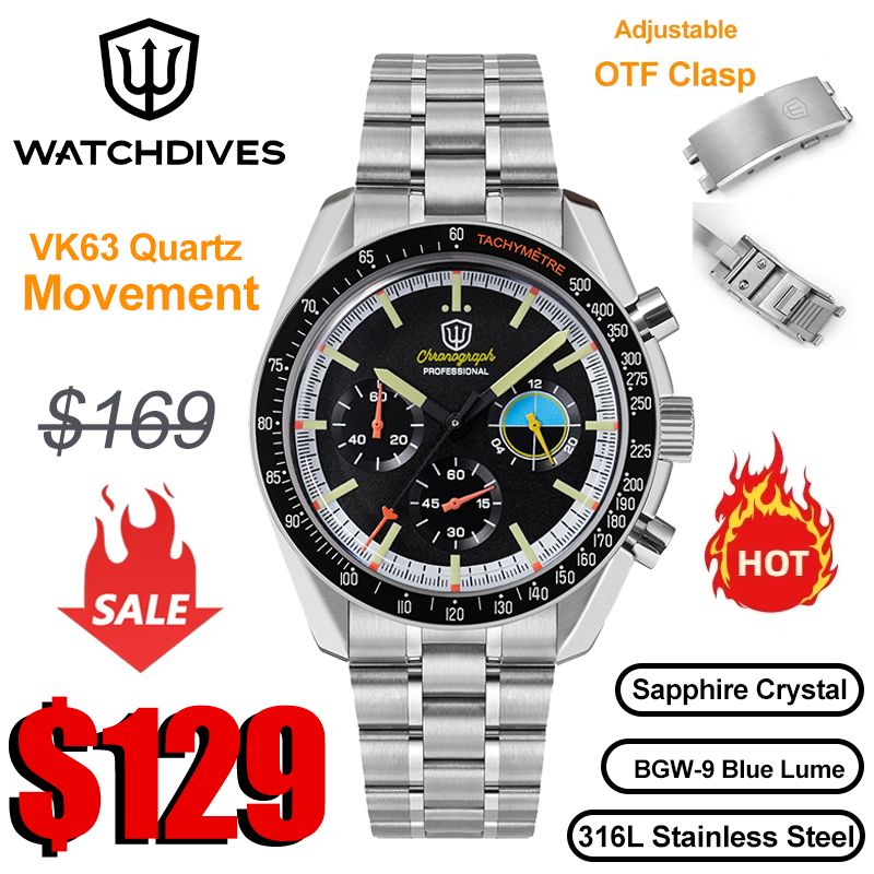 Watchdives WD1863 39mm VK63 Ch - Luxury Watch Longines 评论和价格